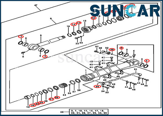 خرید کیت سطل مهر و موم 4640108 سیلندر کیت تعویض مهر و موم برای 370C 3554 John Deere online manufacture