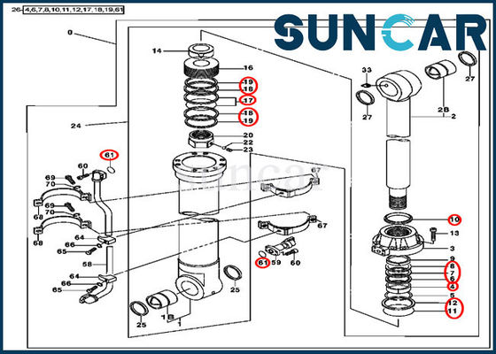 خرید AT314427 کیت سیلندر سطل هیدرولیک کیت مهر و موم مناسب 450LC قطعات جان Deere online manufacture