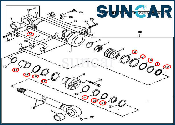 خرید کیت مهر و موم تعویض استوانه سطل AT264443 برای مدلهای بیل John Deere 490 online manufacture