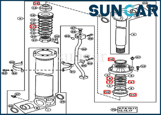 خرید 4438684 کیت مهر و موم بازوی John Deere 670GLC 650DLC کیت خدمات تعویض سیلندر هیدرولیک online manufacture