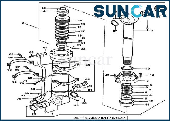 خرید 4438696 کیت سرویس سطل Deere سیلندر کیت تعمیر مهر و موم برای 550LC بیل مکانیکی online manufacture
