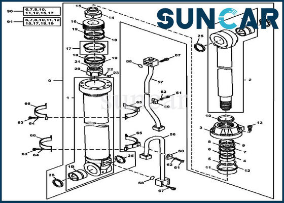 خرید کیت مهر و موم JOHN DEERE AT302758 Dipper Stick بازوی سیلندر برای ماشین آلات ساختمانی online manufacture