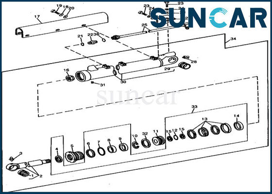 خرید کیت مهر و موم تعمیر سیلندر سطل تعویض JOHN DEERE RE15906 مناسب 690 690B بیل مکانیکی online manufacture