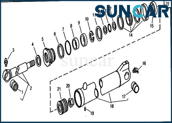 خرید سطل John Deere RE18950 کیت سرویس سیلندر هیدرولیک برای بیل مکانیکی 690C 693C online manufacture
