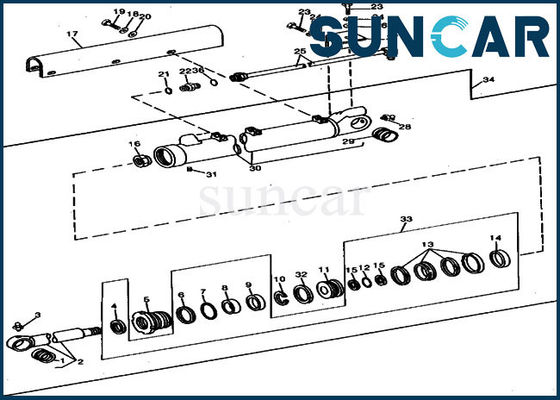 خرید کیت مهر و موم تعمیر سیلندر سطل RE21400 Deere 690B 690C کیت مهر و موم روغن بیل مکانیکی online manufacture