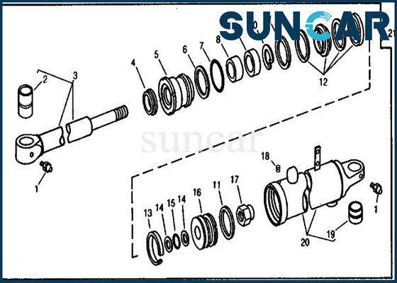 خرید RE18951 کیت مهر و موم تعمیر سیلندر بیل مکانیکی 690C John Deere کیت تعمیر هیدرولیک online manufacture