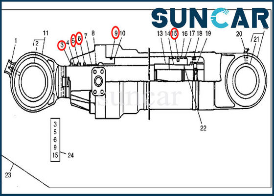 خرید کیت مهر و موم روغن استوانه سطل سطل AT264420 690 Deere Excavator online manufacture