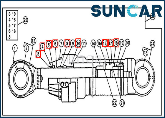 خرید کیت خدمات سیلندر هیدرولیک 690D 790D JOHN DEERE AT194293 بازوی مهر و موم online manufacture