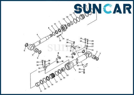 خرید 707-99-47600 کیت مهر و موم سیلندر بوم Komatsu PC200-5 قطعات داخلی کیت خدمات آب بندی online manufacture