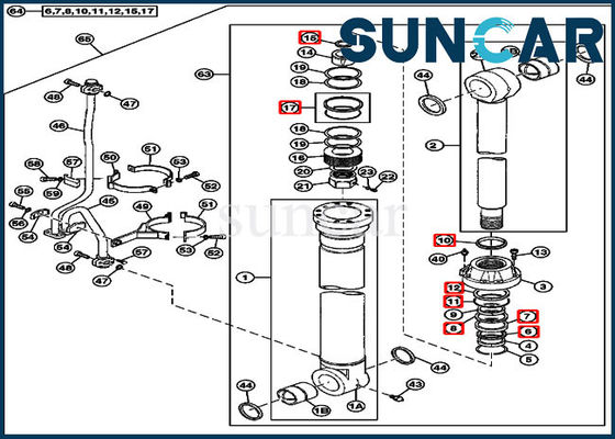 خرید کیت تعمیر مهر و موم سیلندر بوم هیدرولیک JOHN DEERE 4660036 750 800C کیت سرویس بیل مکانیکی online manufacture