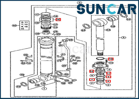 خرید کیت مهر و موم سیلندر هیدرولیک 4405053 750 800C 850DLC کیت آب بندی روغن John Deere online manufacture