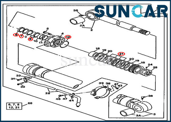 خرید AT196468 Bucket Cylinder Repair Seal Kit 790ELC John Deere Mechanical Sealing Kit online manufacture