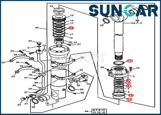 خرید Deere Bucket Seal Kit 4660142 Hydraulic Cylinder Oil Seal Kits For Excavator 800C online manufacture
