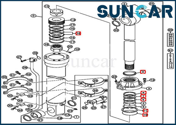 خرید 4653863 Bucket Replacement Service Kit Cylinder Seal Kit Fits 850DLC 870GLC Deere online manufacture
