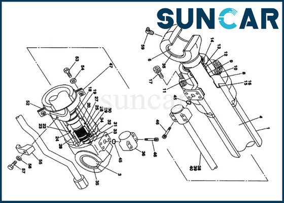 خرید LZ00449 Heavy Equipment CX130 CX135SR CASE Seal Kit بیل مکانیکی کیت تعمیر سیلندر online manufacture
