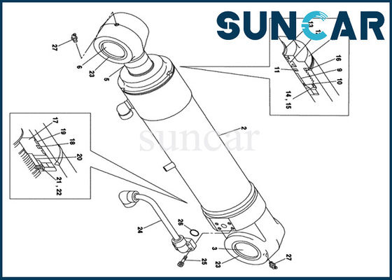خرید کیت مهر و موم سیلندر بوم LZ00456 مناسب CASE CX135SR سیلندر خزنده سیلندر assy کیت تعمیر داخلی online manufacture