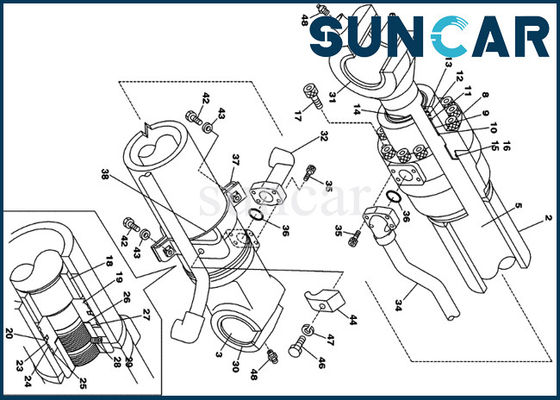 خرید کیت آب بندی سیلندر سطل LZ00444 CX240 CX290 CASE کیت تعمیر داخلی بیل مکانیکی خزنده online manufacture