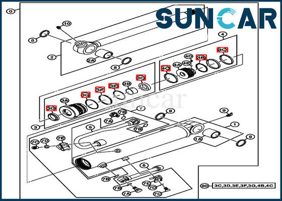 خرید 4667454 کیت مهر و موم سطل سطل 17D جان Deere کیت های تعویض هیدرولیک online manufacture