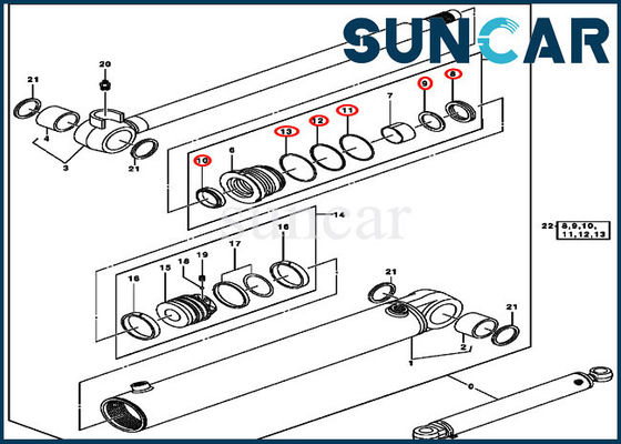 خرید 0843808 کیت چرخه بیل مکانیکی هیدرولیک سیلندر مهر و موم برای جان Deere 50C online manufacture