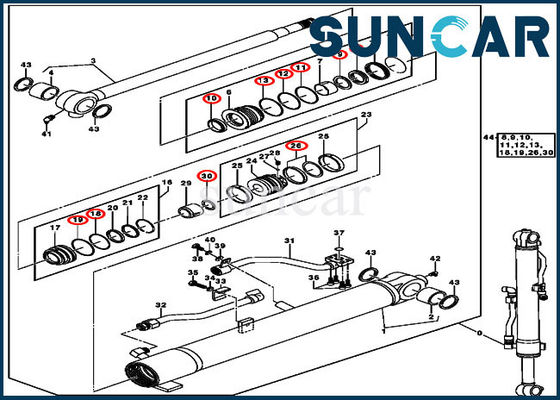 خرید 0844807 کیت آب بندی تعمیر سیلندر بوم JOHN DEERE قطعات بیل مکانیکی online manufacture