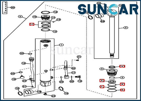 خرید 4614069 کیت مهر و موم سطل کیت خدمات سیلندر ISO9001 قطعات آب بندی مکانیکی Deere online manufacture