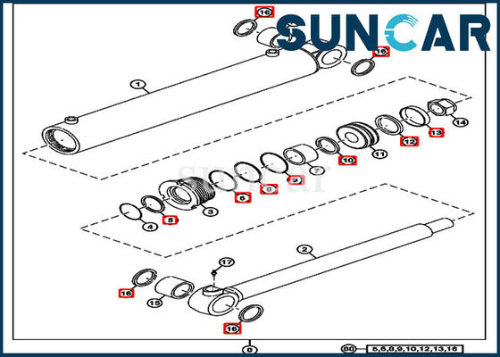 خرید 4705345 کیت تعمیر مهر و موم سیلندر بوم 50D John Deere کیت آب بندی بیل مکانیکی online manufacture