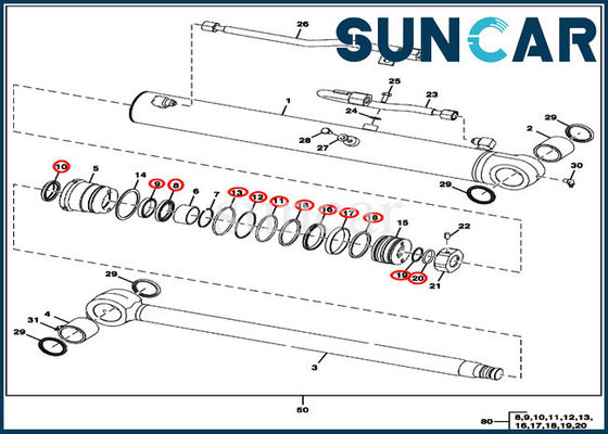 خرید کیت مهر و موم 50D 50G JOHN DEERE FYD00000073 سیلندر سطل online manufacture