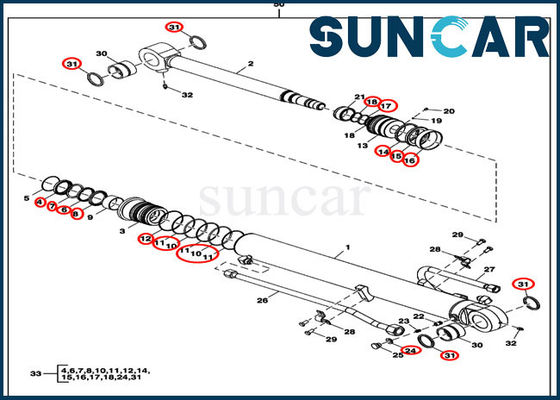 خرید کیت سرویس تعویض سیلندر بازو FYD00000086 جان John Deere 60D 60G online manufacture