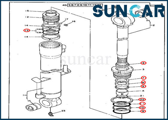 خرید 4217004 کیت مهر و موم تعمیر سطل 70D Deere کیت آب بندی سیلندر هیدرولیک online manufacture