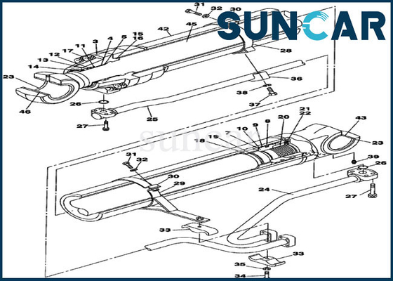 خرید کیت مهر و موم سیلندر بوم LZ008290 مناسب CASE CX470C CX460 مهر و موم روغن بیل مکانیکی online manufacture