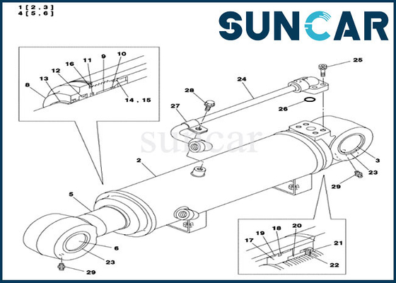 خرید کیت مهر و موم تعمیر سیلندر تیغه Dozer LZ00457 مناسب قطعات مهر و موم مکانیکی CASE CX135SR online manufacture