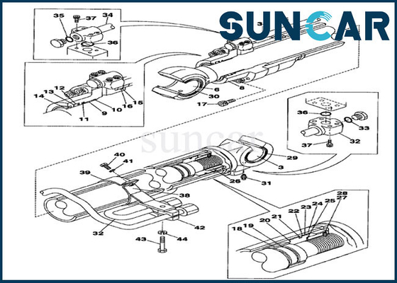 خرید کیت مهر و موم سیلندر بوم LZ00451 CX160 کیت تعمیر مهر و موم هیدرولیک online manufacture