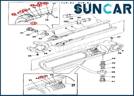 خرید CX75SR CX80 Case LZ00470 کیت مهر و موم استاندارد بوم برای قطعات جایگزین Cylinder Assy online manufacture