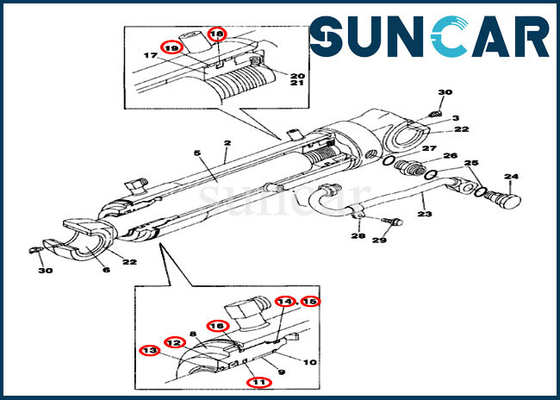 خرید LZ00472 Case Offset Boom Repair Kit Swyl Cylinder Service Service For CX75SR Crawler Excavator online manufacture