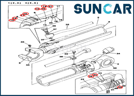 Crawler Excavator LZ00469 Standard Arm Seal Repair Kit Fits Case CX75SR CX80 Cylinder Assy