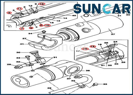 خرید کیت CX80 LZ008240 Boom Swing Seal سیلندر کیت تعمیر قطعات بیل مکانیکی خزنده OEM online manufacture