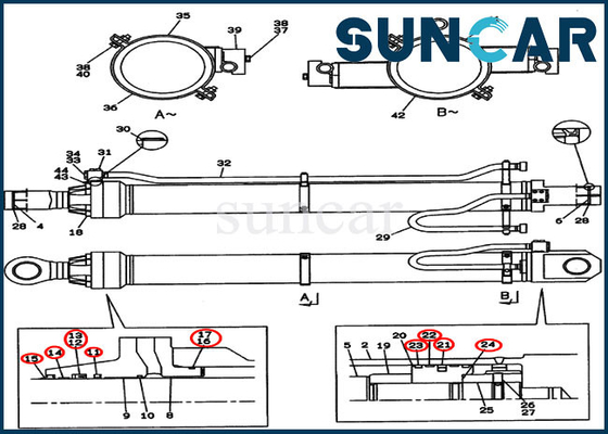 خرید کیس قطعات CX800 LZ00439 کیت آب بندی بازو تعمیر کیت آب بندی سیلندر بیل مکانیکی خزنده online manufacture