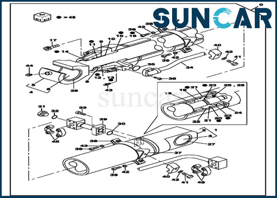 خرید کیت تعمیر کیت آب بندی سیلندر سطلی LZ007100 متناسب با تجهیزات سنگین CX800B CX800 CASE online manufacture