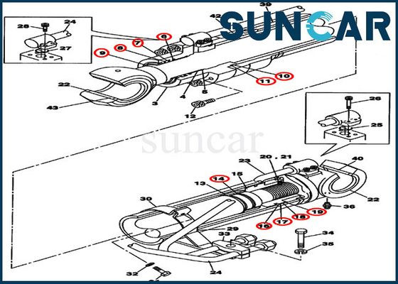 خرید کیت سرویس سیلندر کیس کیس LZ009310 Boom CX130B CX130D LC online manufacture