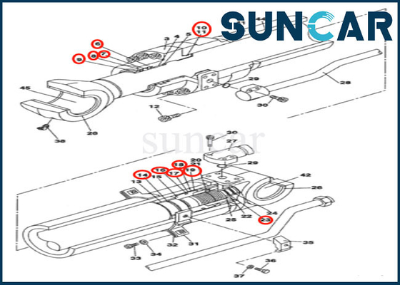 خرید کیت آب بندی تعمیر کیت آب بندی سیلندر بازو LZ009350 متناسب با بیل مکانیکی CASE CX130B CX145C SR online manufacture