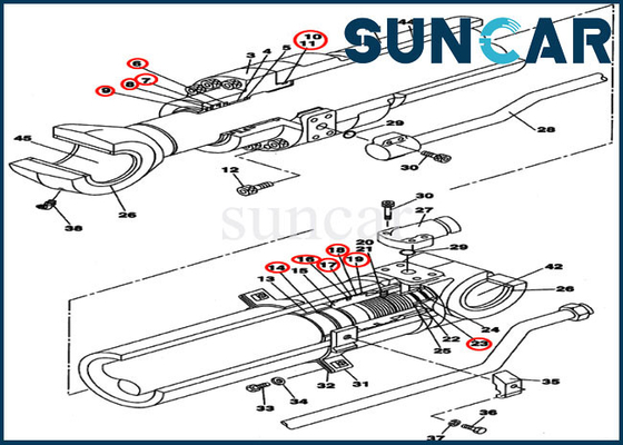 خرید کیت خدمات بازو کیت آب بندی سیلندر هیدرولیک LZ007640 متناسب با قاب CX210BLR CX210B online manufacture