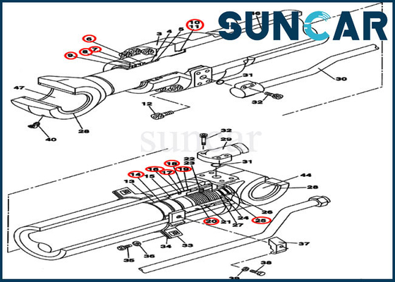 خرید LZ008050 کیت مهر و موم تعمیر کیت آب بند سیلندر هیدرولیک مناسب CX250C CX240B online manufacture