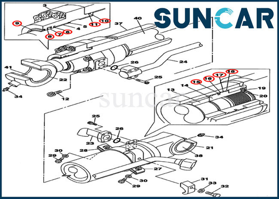 خرید کیت های تعویض کیت آب بندی سیلندر سطلی LZ008160 متناسب با بیل مکانیکی CASE CX250C CX240B online manufacture