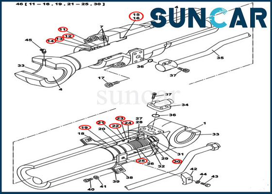 خرید کیت آب بندی سیلندر دیپر مقاومت در برابر سایش LZ011300 کیت سرویس هیدرولیک CX300C online manufacture