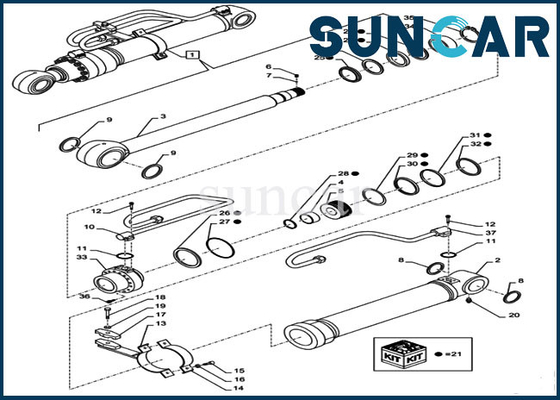 خرید کیت سیل سیلندر هیدرولیک CX290B CX300C LZ011210 CASE تعمیر سیل سیلندر هیدرولیک online manufacture