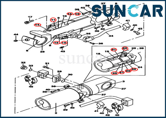 خرید کیت آب بند تعمیر CASE LZ007720 مدل CX800B کیت بازسازی سیلندر سطلی online manufacture