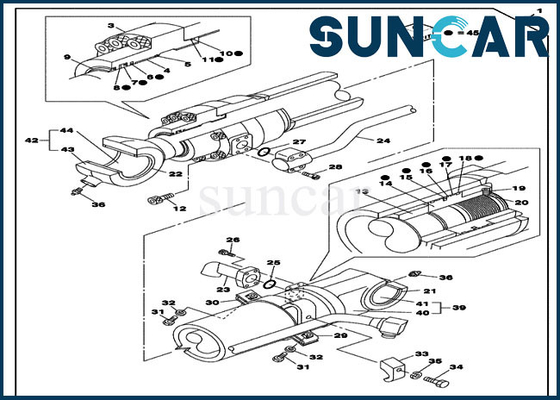 خرید کیت آب بندی تعمیر هیدرولیک LZ010710 مناسب مدل های CX130C CX130D CASE سیلندر سطلی online manufacture