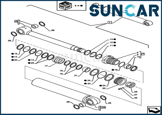 خرید کیت خدمات سیلندر LZ012020 کیت مهر و موم تعمیر بوم مناسب مدل های CX80C CX75C SR CASE online manufacture