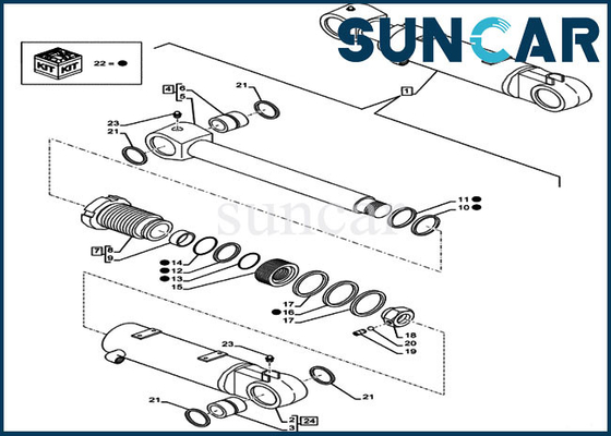 خرید کیت تعمیر سیلندر بالابر تیغه LZ012050 CX80C CX75C SR کیت مهر و موم بیل مکانیکی خزنده online manufacture