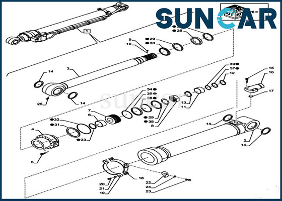 خرید کیت تعمیر مهر و موم بازوی بیل مکانیکی LZ011310 کیت سرویس سیلندر هیدرولیک کیس CX250D LC LR online manufacture